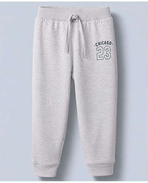 Babyhug Cotton Knit Jogger Fit Full Length Lounge Pant with NYC Print Pack of 3 in Grey
