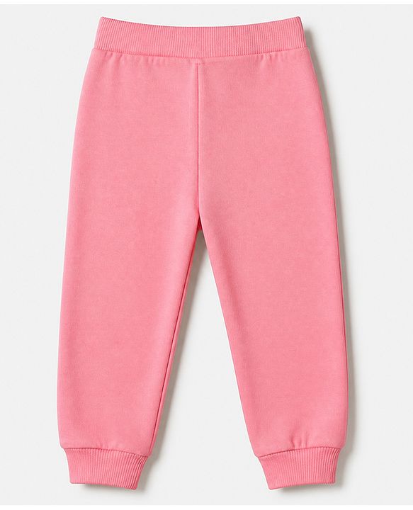 Babyhug Cotton Knit Full Length Lounge Pants With Floral Print Pack of 3 - Yellow Pink Navy Blue