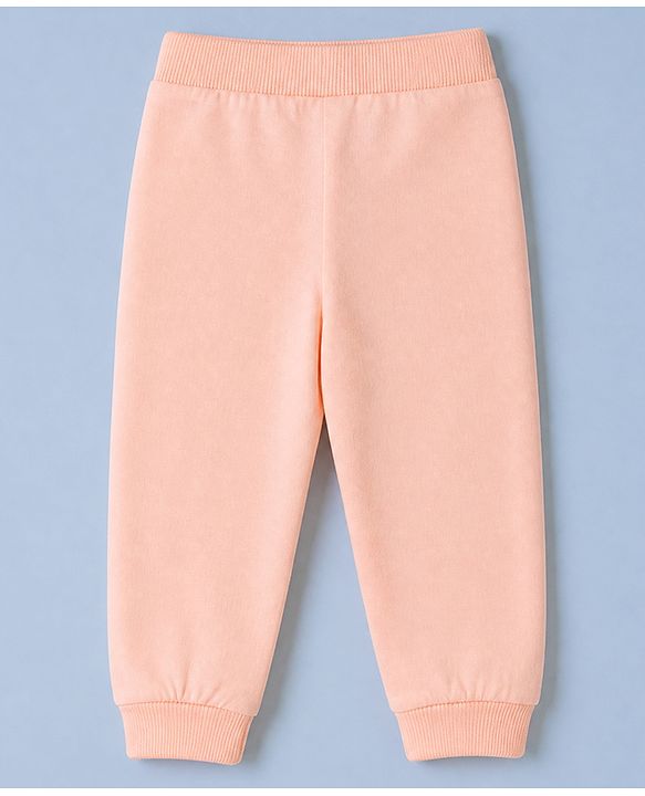 Babyhug 100% Cotton Single Jersey Knit Jogger Fit Full Length Lounge Pant With Polka Dots Print Pack of 3 - Red Pink White
