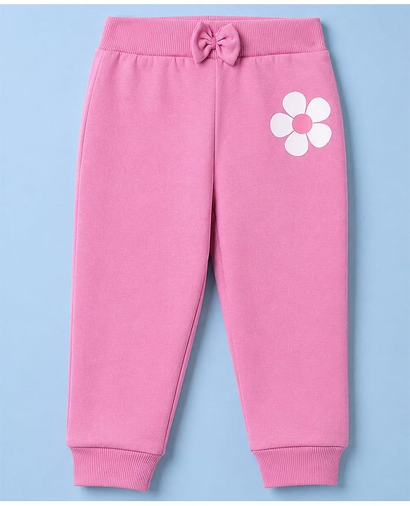 Babyhug 100% Cotton Single Jersey Knit Full Length Lounge Pant With Butterfly & Floral Print Pack of 3 - Blue Pink Green
