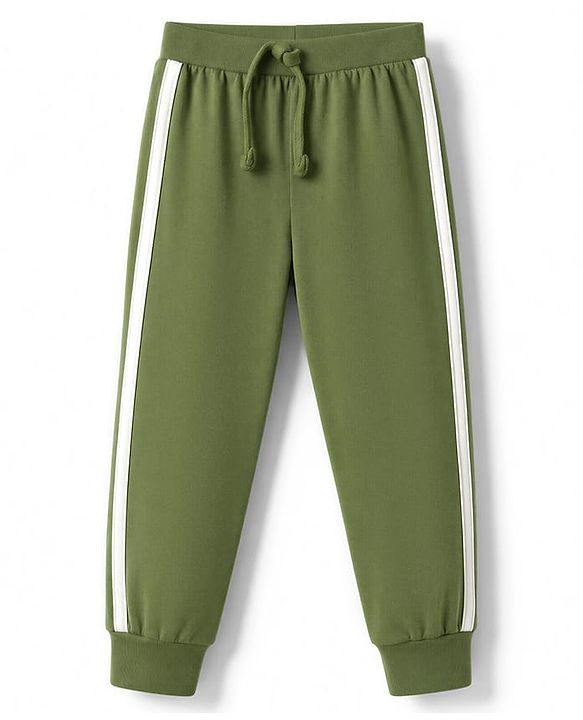 Babyhug 100% Cotton Jersey Knit Full Sleeves Lounge Pants Pack of 3 - Black, Olive & Teal Blue