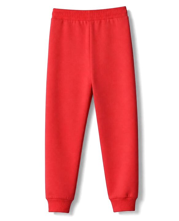 Babyhug 100% Cotton Single Jersey Knit Full Length Lounge Pant With Text & Cartoon Print Pack of 3 - Red