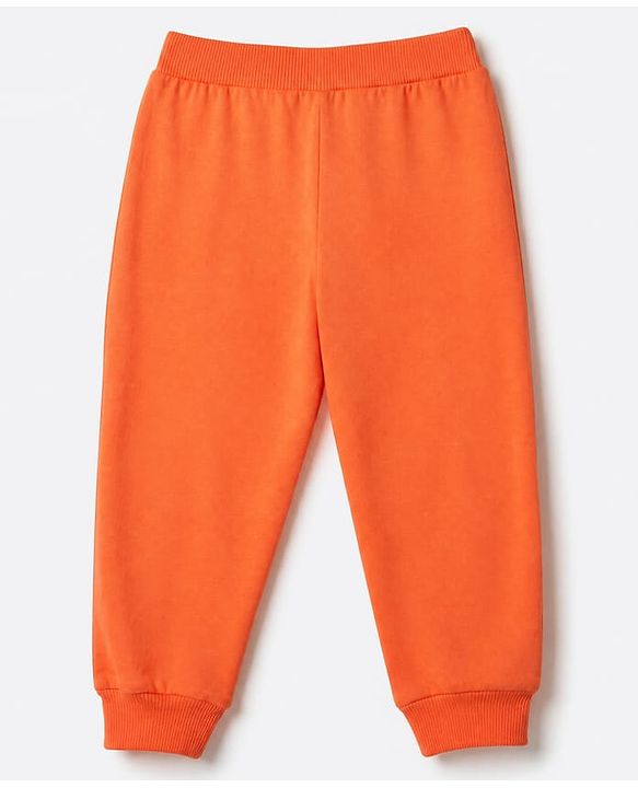 Babyhug Cotton Single Jersey Knit Full Length Lounge Pants with Text Print Pack of 3 - Navy Blue, Orange & Blue