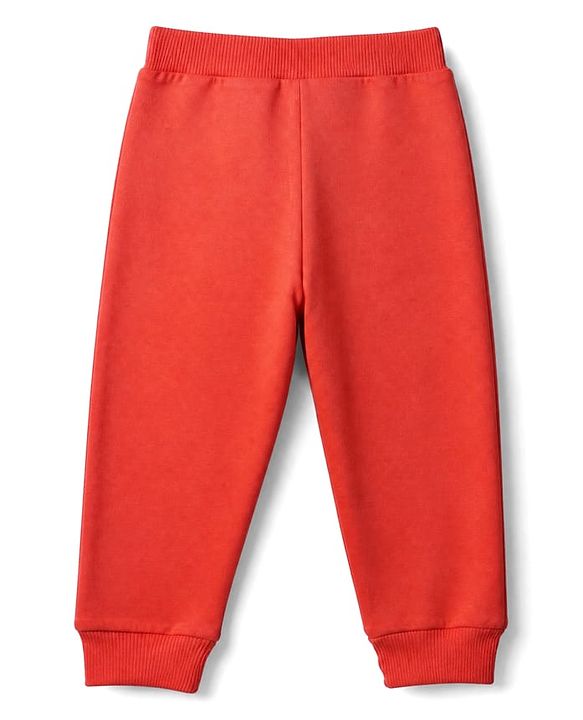 Babyhug Cotton Single Jersey Knit Full Length Lounge Pants with Abstract Print Pack Of 3 - Red, Navy Blue