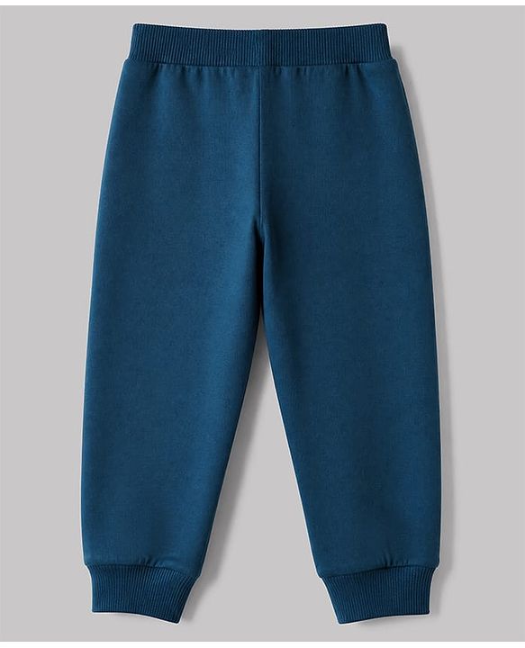 Babyhug Cotton Knit Full Length Jogger Fit With Lounge Pant and Nyc Print Pack of 3 - Black Navy Blue Grey
