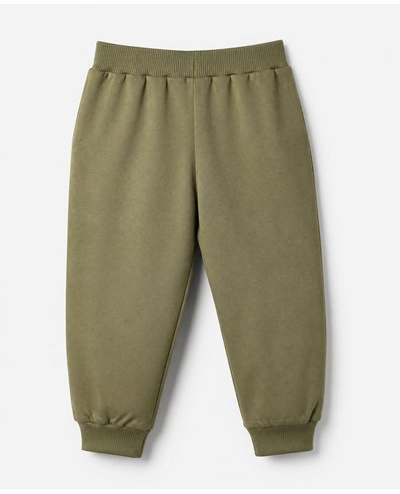 Babyhug Cotton Single Jersey Knit Jogger Fit Full Length Lounge Pant with New York 68 Print Pack of 3 in Navy Blue Grey Olive Green