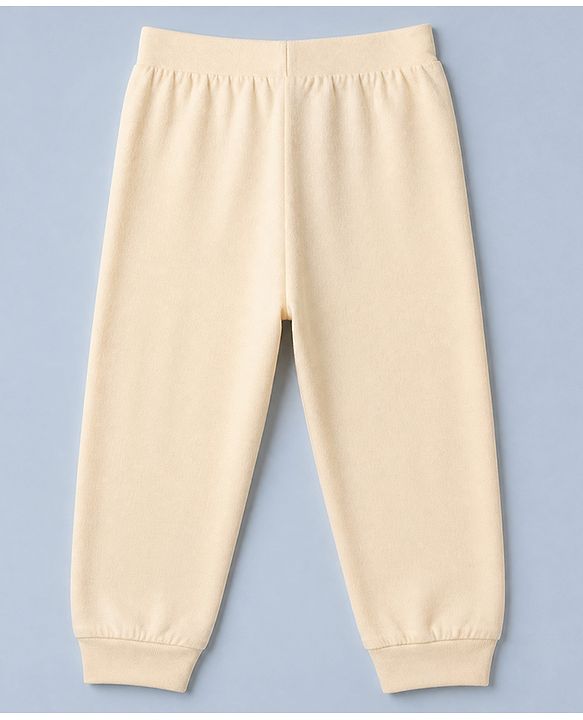 Babyhug 100% Cotton Single Jersey Knit Full Length Lounge Pant With Bear & Text Print Pack of 2 - Brown Cream