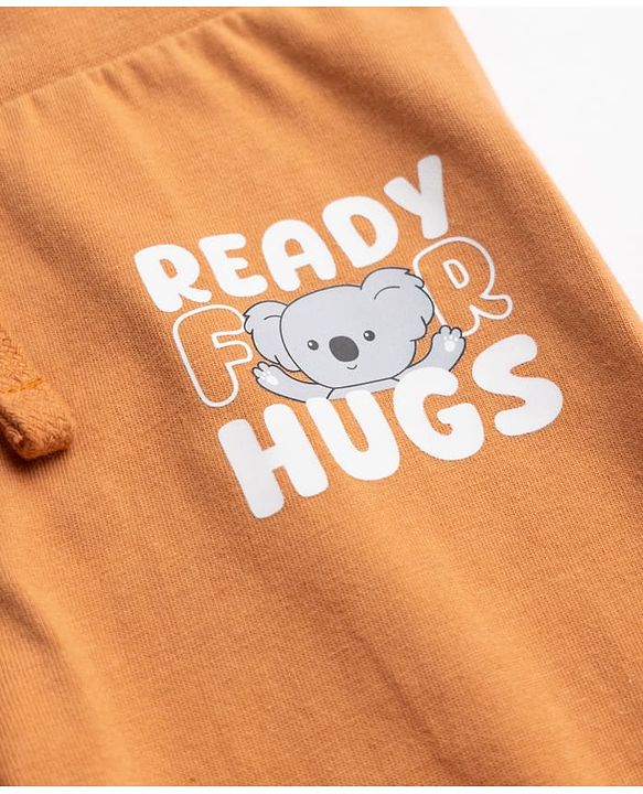 Babyhug Cotton Jersey Knit Full Length Jogger Fit Lounge Pant With Animal Print Pack of 2 - Orange Green