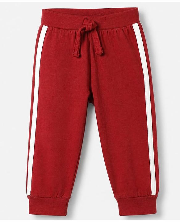 Babyhug Cotton Jersey Knit Full Length Jogger Fit Lounge Pant With Vehicle Print Pack of 2 in Red Navy Blue