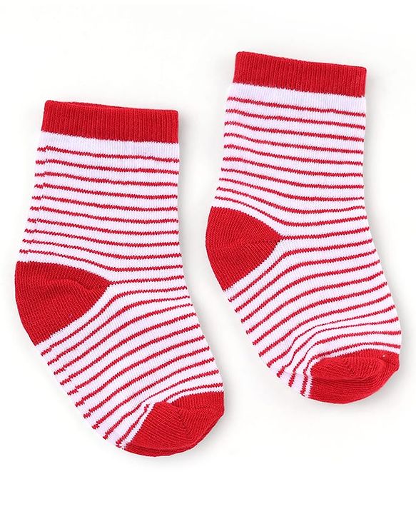 Cute Walk by Babyhug Knit Anti-Bacterial Ankle Length Striped Socks With Vehicle & Rocket Design Pack of 5 - Grey, Red &  Blue