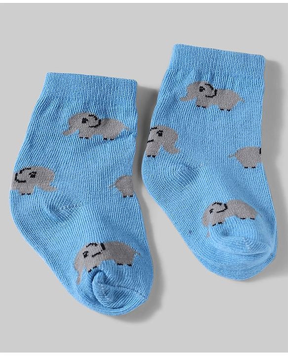 Cute Walk By Babyhug Knit Anti-Bacterial Ankle Length Socks With Animal Design Pack Of 5 - White, Maroon & Green