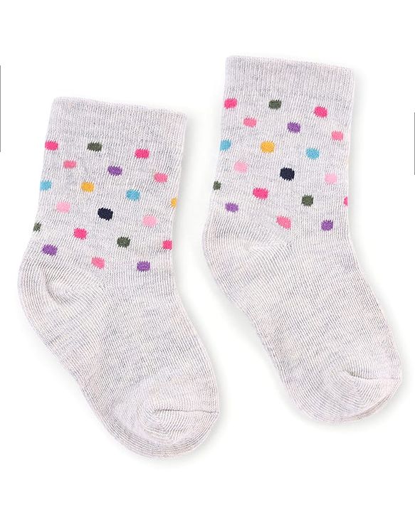 Cute Walk by Babyhug Knit Anti-Bacterial Ankle Length Striped Socks With Polka Dot & Heart Design Pack of 5 - Pink, White & Black