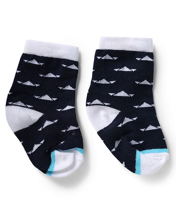 Cute Walk by Babyhug Knit Anti-Bacterial Ankle Length Striped Socks With Design Pack of 5 - Black, White & Grey