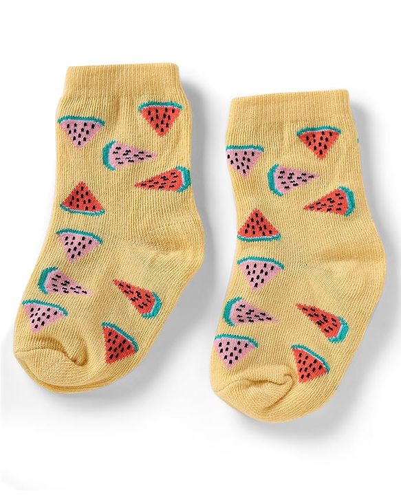 Cute Walk by Babyhug Knit Anti-Bacterial Ankle Length Socks With Fruit Design Pack of 5 - Pink, White & Lilac