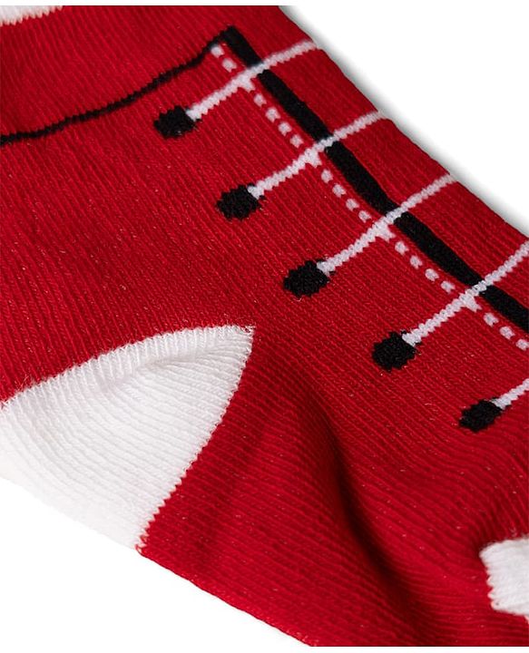 Cute Walk By Babyhug Knit Anti-Bacterial Ankle Length Striped Socks With Text Print Pack of 5  - Red & Grey