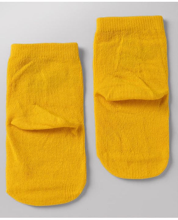 Cute Walk By Babyhug Anti-Bacterial Ankle Length Striped Socks with Space & Text Design Pack of 5  - Red White Black Yellow