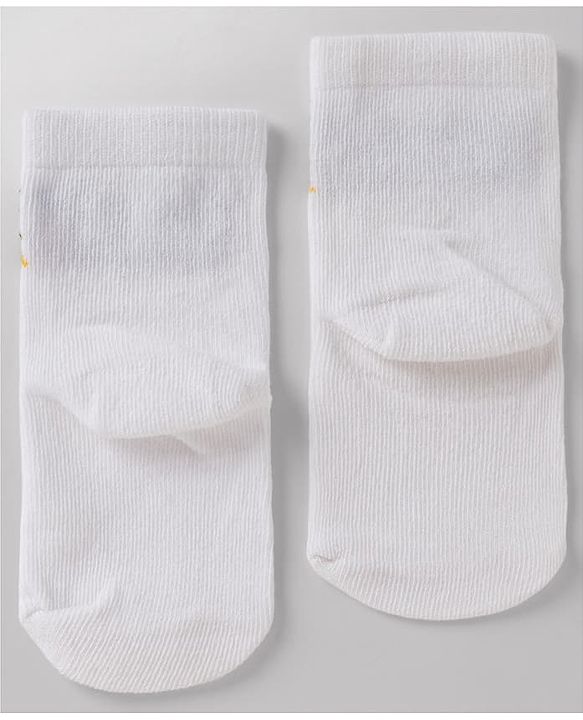 Cute Walk By Babyhug Anti-Bacterial Ankle Length Striped Socks with Space & Text Design Pack of 5  - Red White Black Yellow