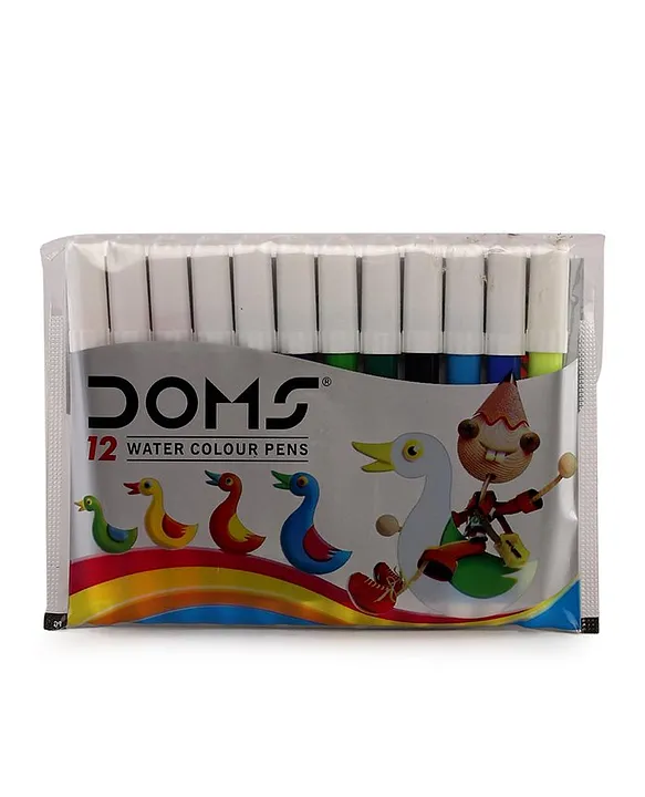 Doms Water Color Pens – 12 Shades (Multicolor) – Vibrant and Safe