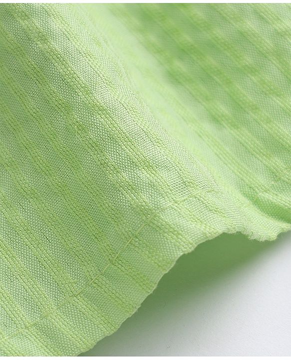 Babyhug 100% Cotton Woven Top with Half Sleeves and Floral Embroidery - Light Green
