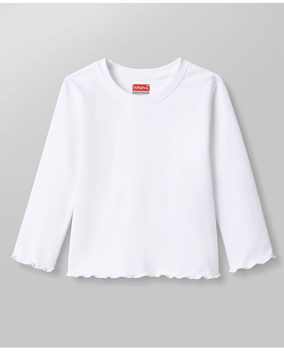 Babyhug Corduroy Woven Full Sleeves T-Shirt With Floral Embroidered Frock - Rust Orange