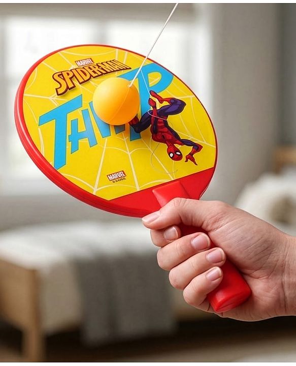 Babyhug Marvel Spider Man Hanging Table Tennis Trainer| Fun Table Tennis Play| Hanging Door Trainer| Hand-Eye Coordination| Motor Skills| Active Play| 4 Years+| BIS Certified