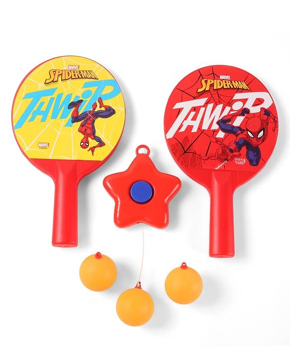 Babyhug Marvel Spider Man Hanging Table Tennis Trainer| Fun Table Tennis Play| Hanging Door Trainer| Hand-Eye Coordination| Motor Skills| Active Play| 4 Years+| BIS Certified