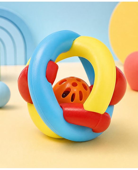 Babyhug Rumble Tumble Rattle Ball| Fun Rattle Toy| Colourful Design| Rattling Sounds| Sensory Play| Grasping & Shaking| Early Learning Toy| Visual Tracking & Auditory Skills