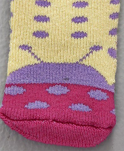 Cute Walk By Babyhug Terry Antibacterial Ankle Length Socks Ladybug Design - Yellow
