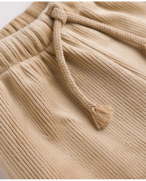 Babyhug Fleece Full Length Fleece and Woollen Pants in Olive Green