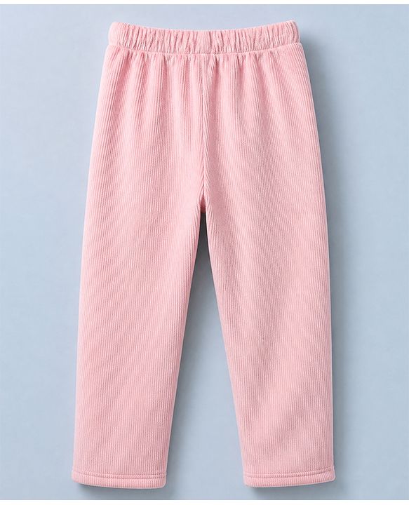Babyhug Fleece Full Length Fleece and Woollen Pants in Olive Green
