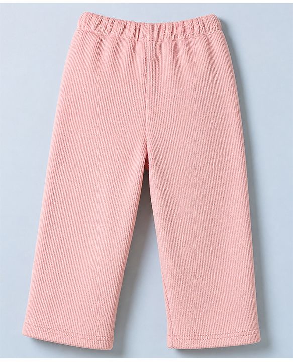 Babyhug Fleece Knit Full Length Pant in Light Pink