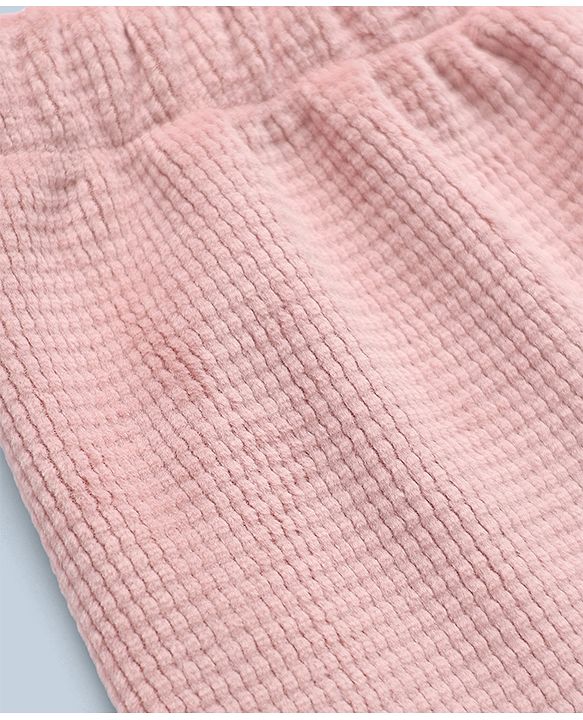 Babyhug Fleece Knit Full Length Pant in Light Pink