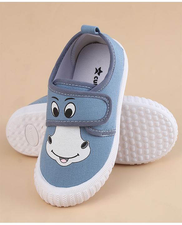 Cute Walk by Babyhug Velcro Closure Casual Shoes With Animal Print - Blue