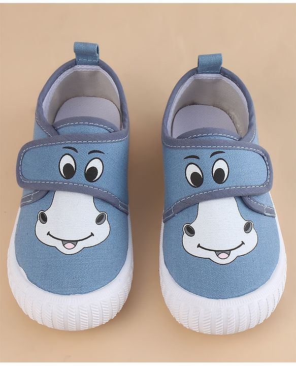 Cute Walk by Babyhug Velcro Closure Casual Shoes With Animal Print - Blue