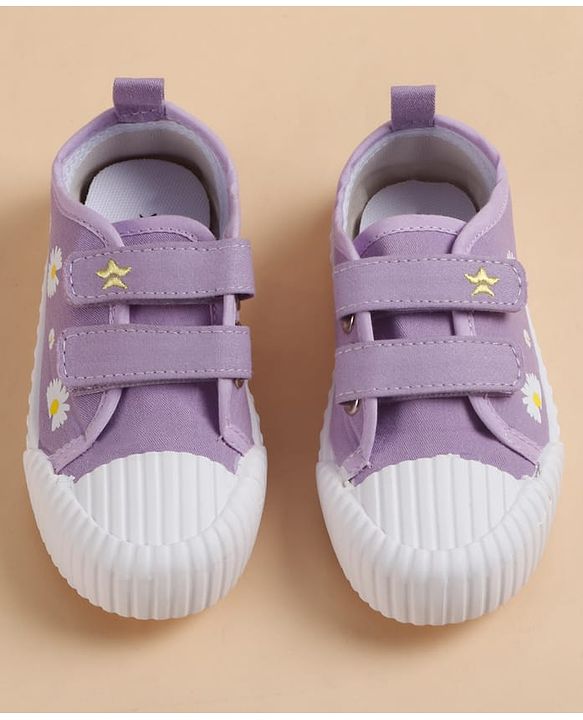 Cute Walk by Babyhug Velcro Closure Casual Shoes With Floral Print - Purple
