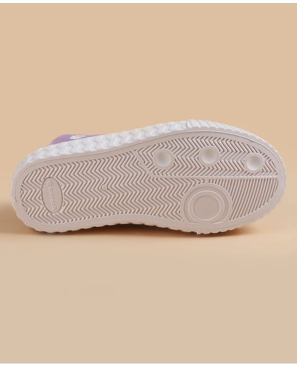 Cute Walk by Babyhug Velcro Closure Casual Shoes With Floral Print - Purple