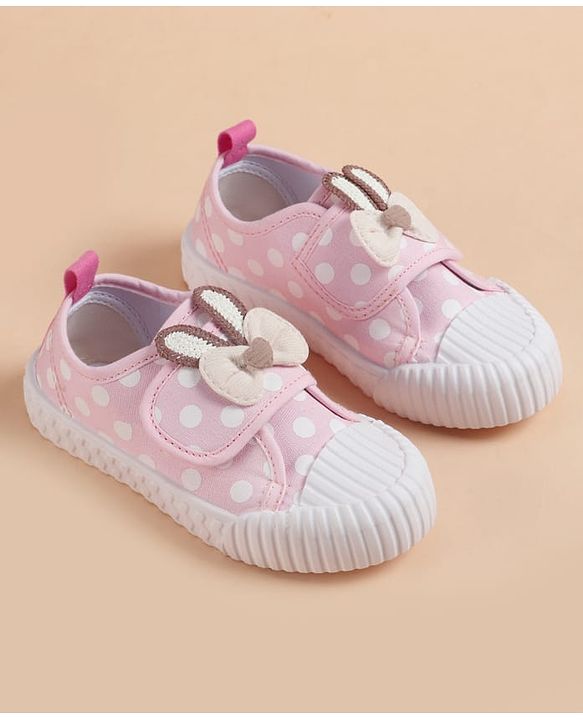 Cute Walk by Babyhug Velcro Closure Casual Shoes With Bow Applique - Pink