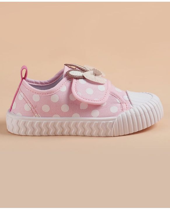Cute Walk by Babyhug Velcro Closure Casual Shoes With Bow Applique - Pink