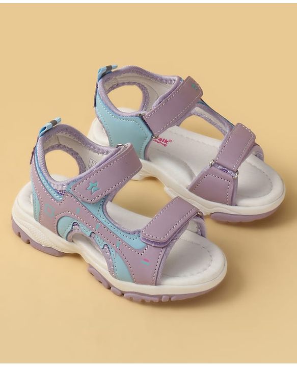 Cute Walk by Babyhug Velcro Closure Solid Sandal - Purple