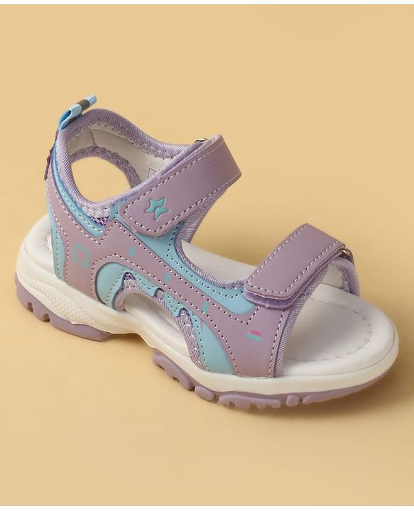 Cute Walk by Babyhug Velcro Closure Solid Sandal - Purple