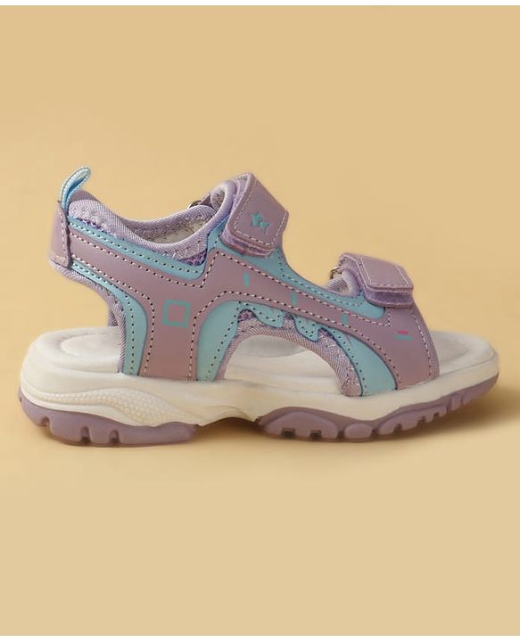 Cute Walk by Babyhug Velcro Closure Solid Sandal - Purple