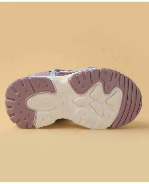Cute Walk by Babyhug Velcro Closure Solid Sandal - Purple