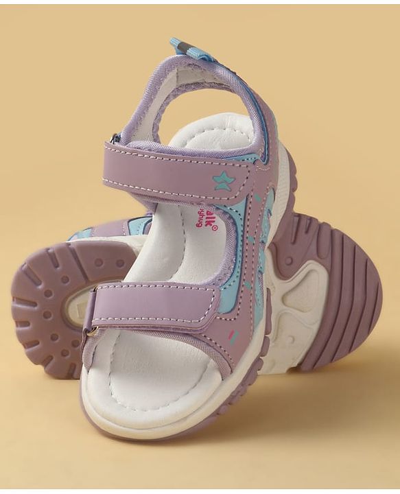 Cute Walk by Babyhug Velcro Closure Solid Sandal - Purple