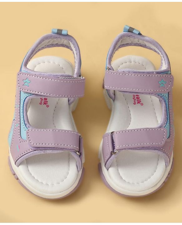 Cute Walk by Babyhug Velcro Closure Solid Sandal - Purple
