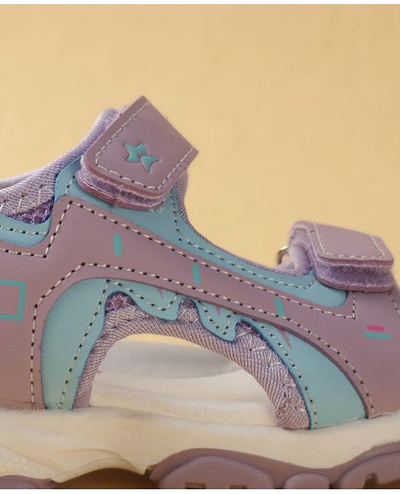 Cute Walk by Babyhug Velcro Closure Solid Sandal - Purple