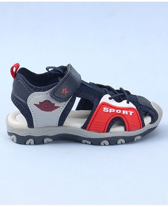 Cute Walk by Babyhug Velcro Closure Sports Printed Sandal - Navy