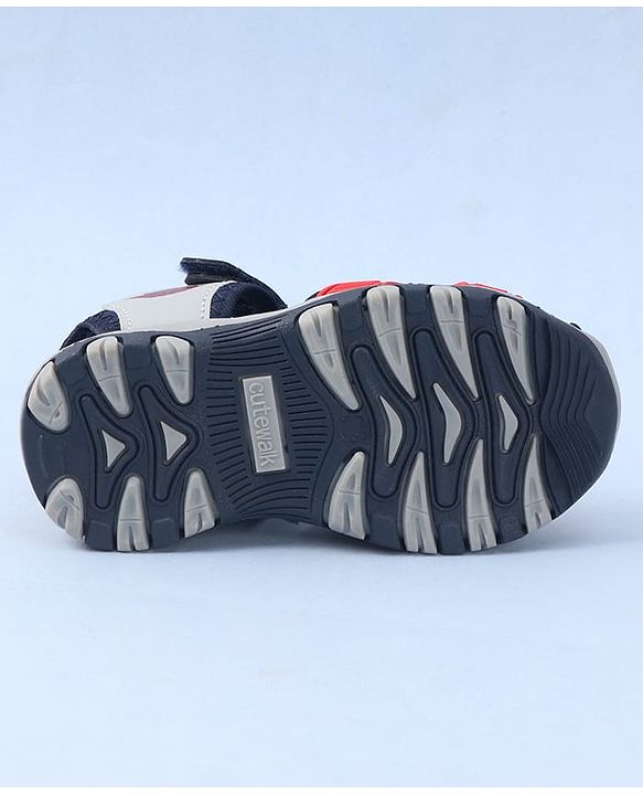 Cute Walk by Babyhug Velcro Closure Sports Printed Sandal - Navy