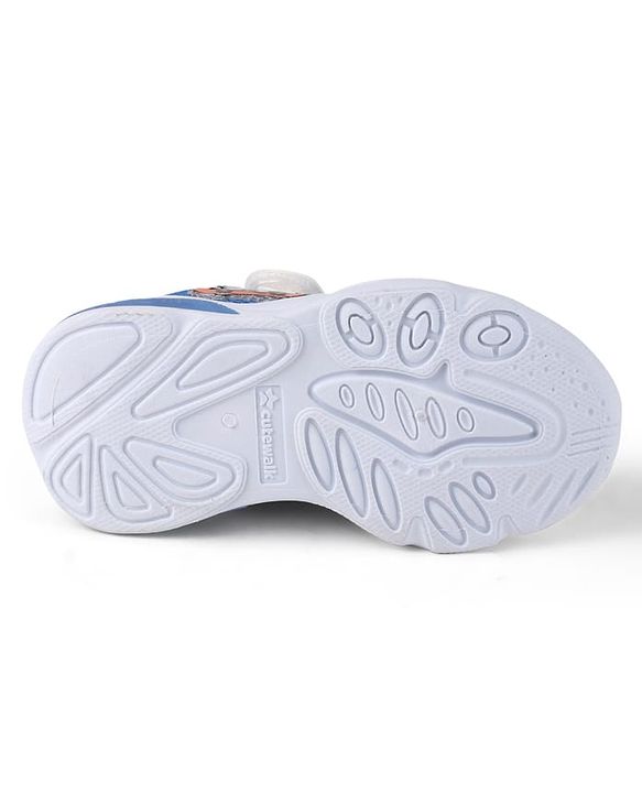 Cute Walk by Babyhug Velcro Closure Sneaker Shoes With Rocket Applique - Blue