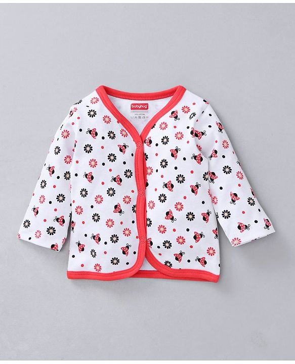 Babyhug Clothing Gift Set Ladybug Embroidery Red white - 5 Pieces