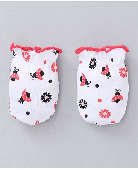 Babyhug Clothing Gift Set Ladybug Embroidery Red white - 5 Pieces
